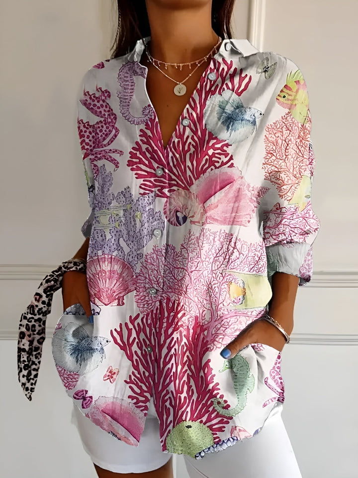 Melodie™ | Elegante bloemen button shirt