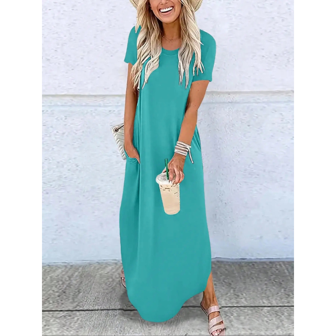 Magessa™ | Everyday relaxte fit ronde hals maxi jurk