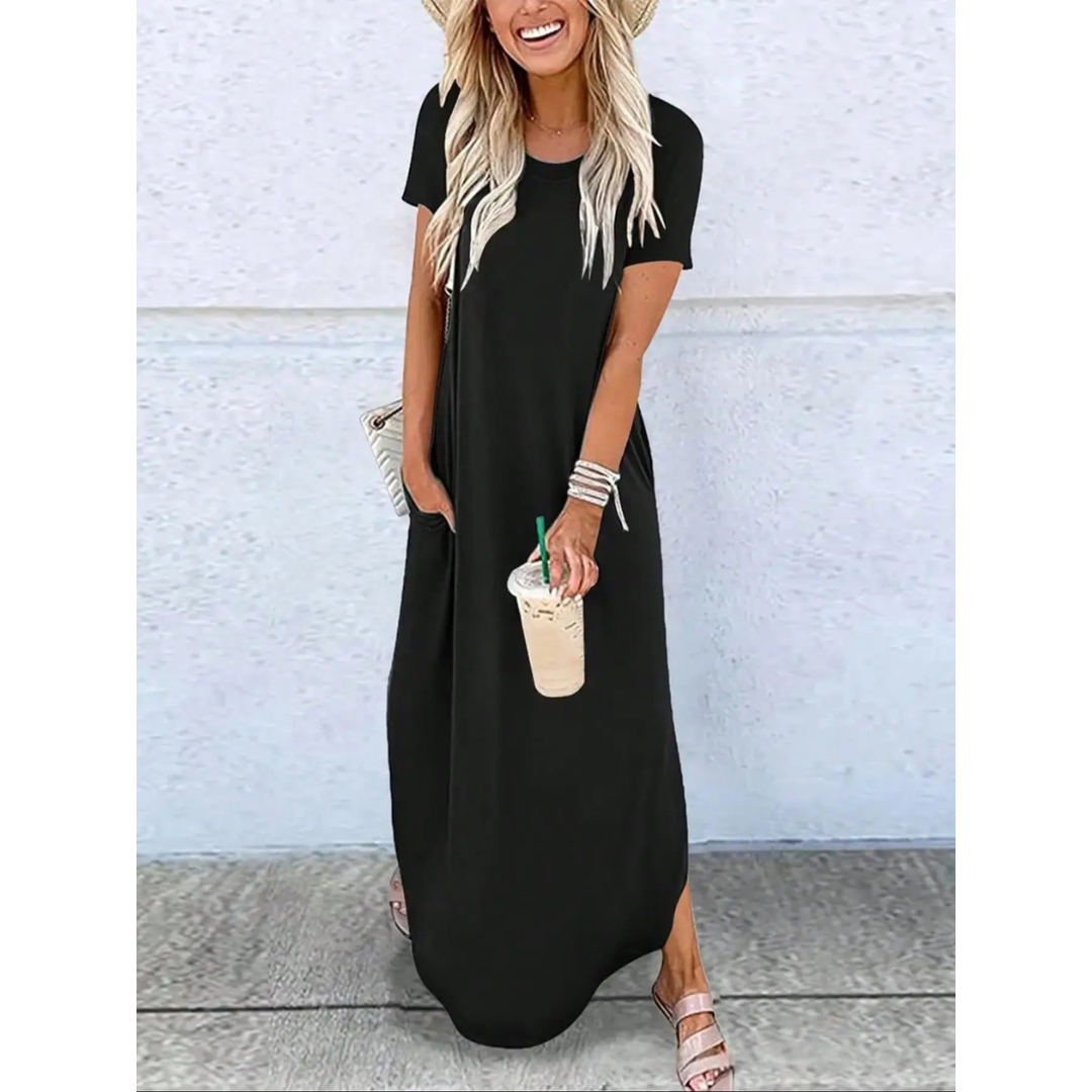 Magessa™ | Everyday relaxte fit ronde hals maxi jurk