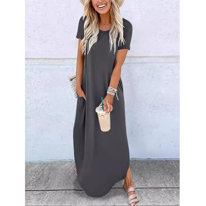 Magessa™ | Everyday relaxte fit ronde hals maxi jurk
